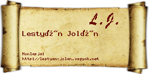 Lestyán Jolán névjegykártya
